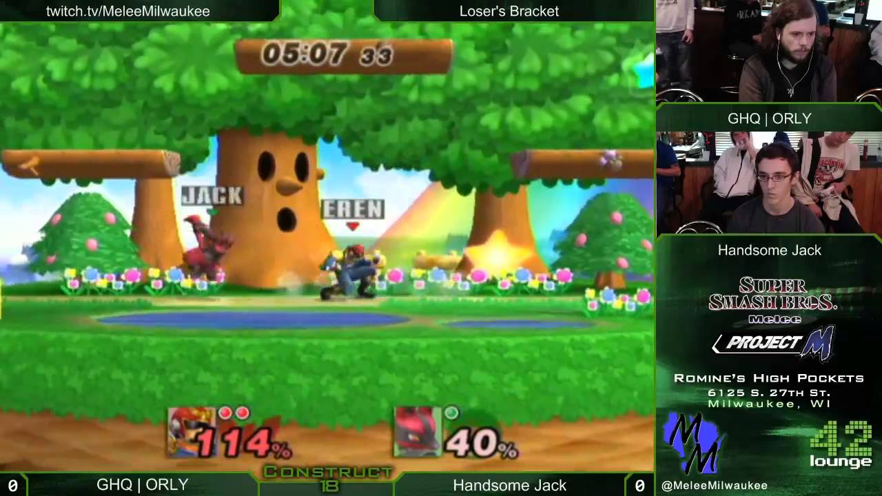 Construct 18 - GHQ | ORLY (C.Falcon) vs Handsome Jack (Lucario) - Project M Loser's Bracket