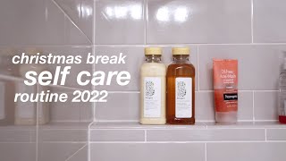 christmas break self care routine 2022 ll testing out new skincare + haircare products