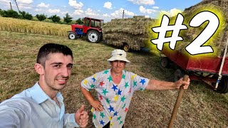 MOM RIDE THE TRACTOR!   I carried the bales of grass! PART II
