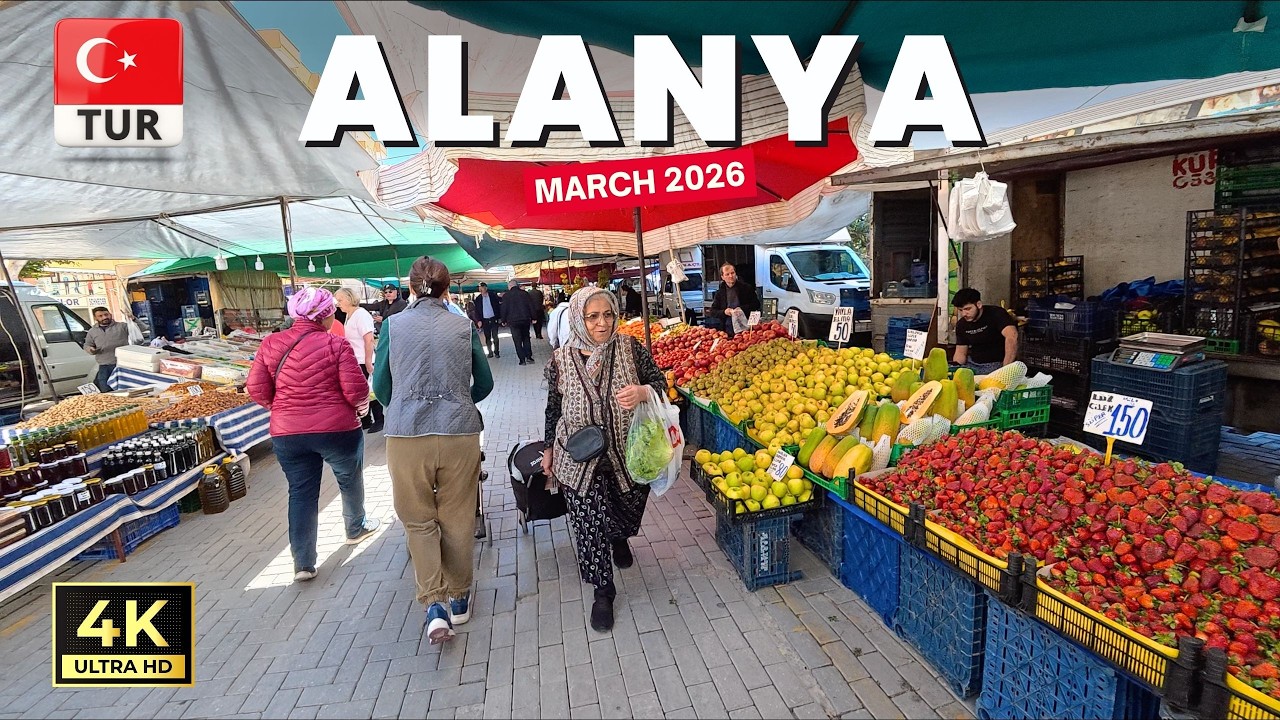 Alanya Mahmutlar Tuesday Market | Antalya Turkiye | March 2026 [4K HD]