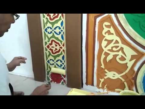 Proses pembuatan kaligrafi mezanine masjid  Doovi