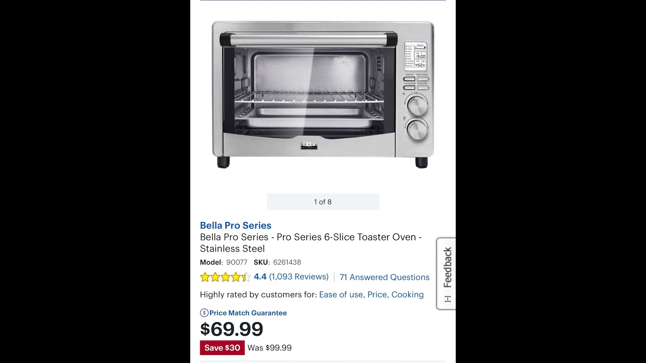 Bella Pro Series Toaster Oven was 99 now 69 at Best Buy YouTube
