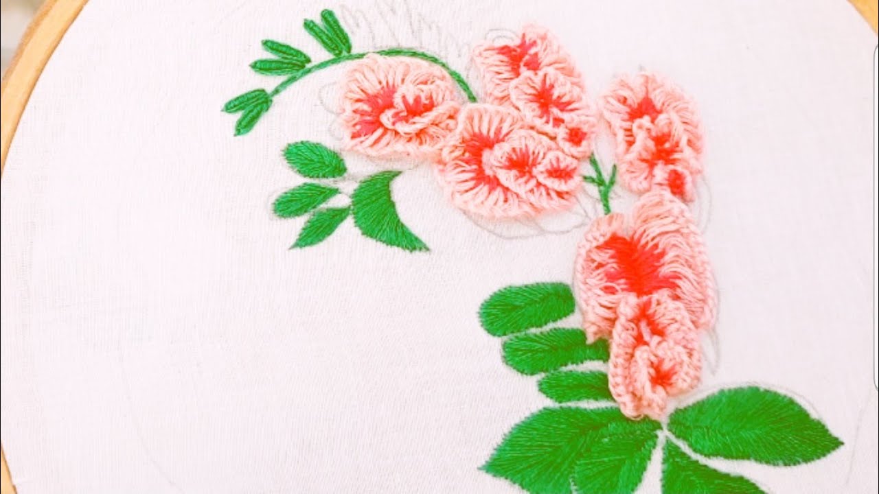 Handcraft Tutorial 3d hand embroidery flower | beginner's friendly tutorial @handcraft.01 ...