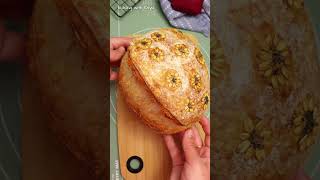 Beautiful artisan sourdough bread art 🌻 #sourdoughbread #artisan #shorts