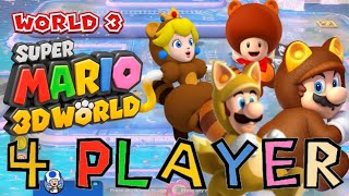 Super Mario 3D World: World 3 (100% Walkthrough) 4 Player