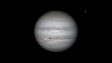 Animation of transit of Io and Eclipse of Ganymede by Jupiter using Winjupos
