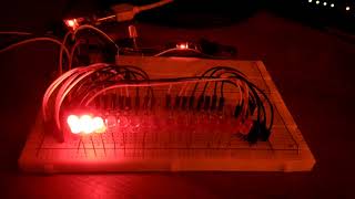 atmega8, sn74hc595 shift register, knight rider effect