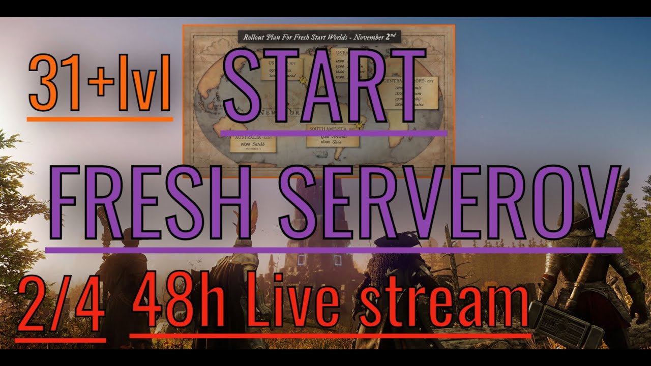 🟣✅48h STREAM NEW WORLD -  31+ lvl  Fresh Server Jupiter ( часть2/4)