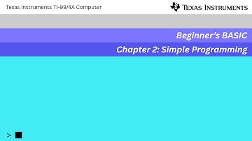 TI-99/4A: Beginner