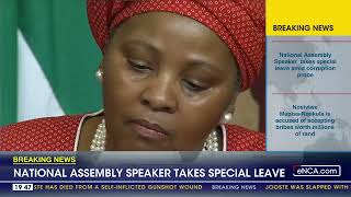 National Assembly speaker, Nosiviwe Mapisa-Nqakula takes special leave