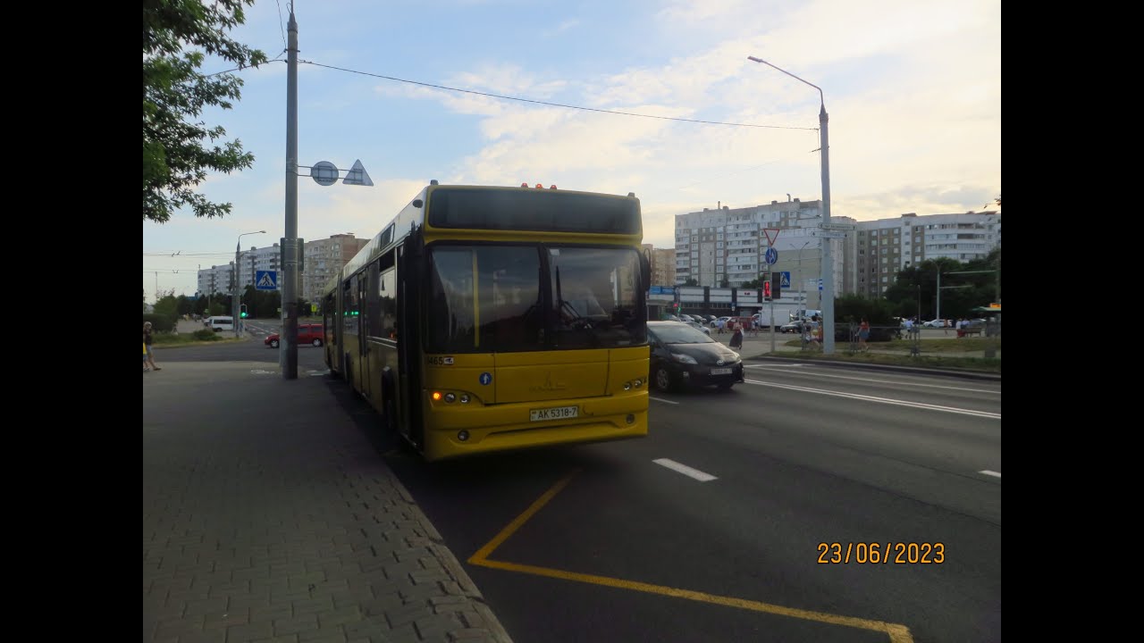 Минск, поездка в автобусе МАЗ-105.465, рег.№ АК 5318-7, марш.84 (23.06.2023)