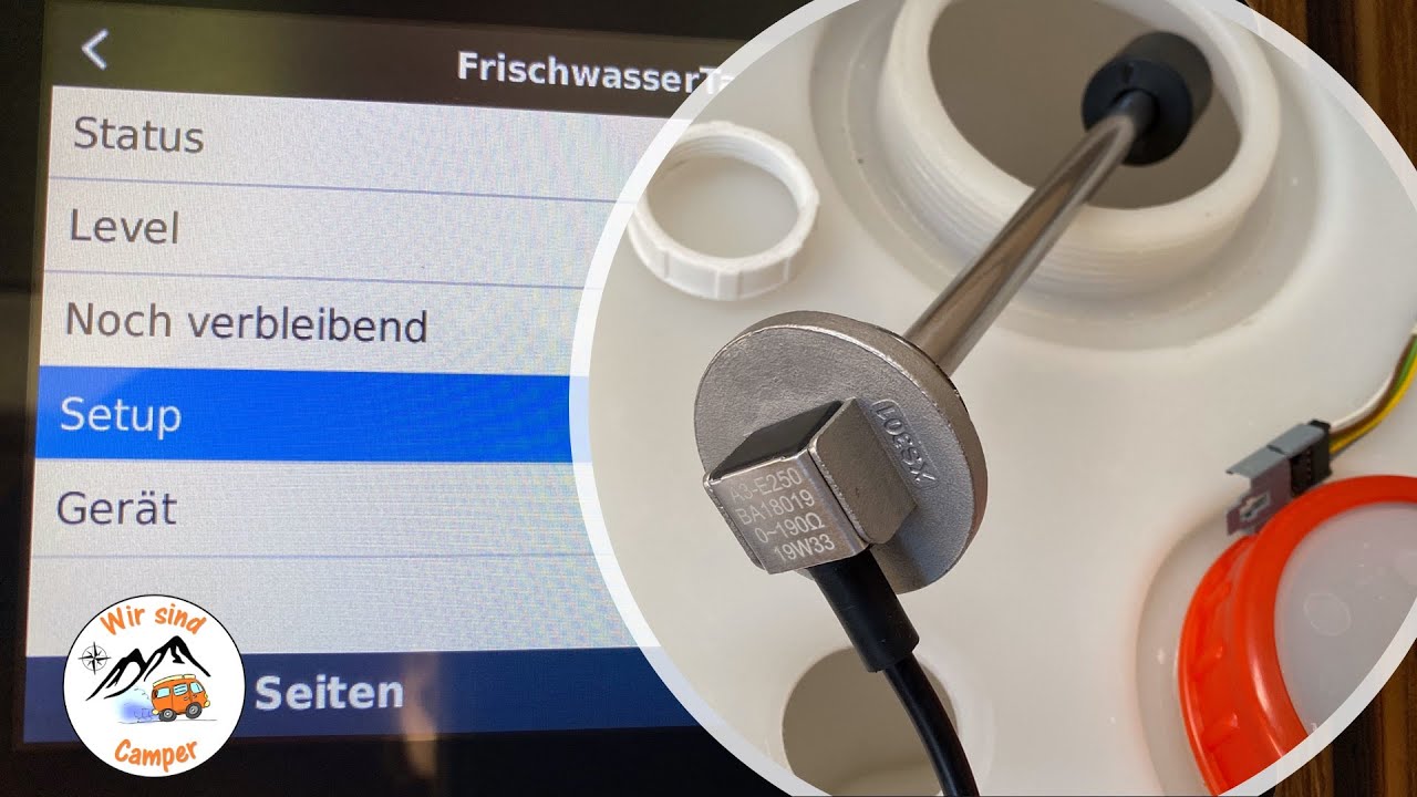 Füllstandsanzeige für den Frischwassertank einbauen und an den Cerbo GX anschließen