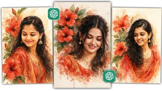 Trending Watercolor Portrait Photo Editing with ChatGPT | ChatGPT Photo Editing in Telugu screenshot 1