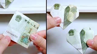 Easy MONEY HEART LOVE | Dollar Origami for Valentine's Day | Tutorial DIY