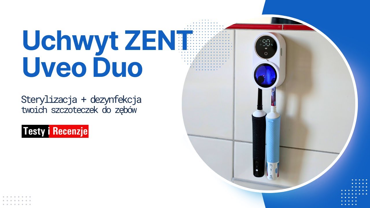 ZENT Uveo Duo Sterilisator, dubbele desinfectie, automatische sterilisatie, montage zonder boren, duurzame batterij tot 30 dagen, wit