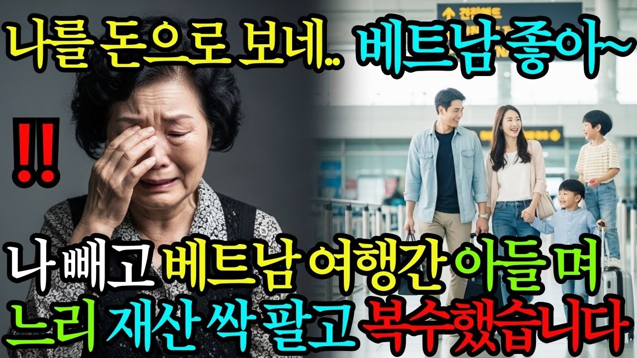 아들, 며느리, 손자 베트남 호치민 여행 갔을 때 재산 싹 정리하고 제주도 내려간 할머니