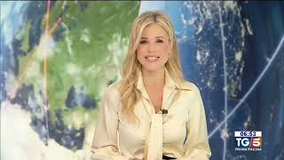 Busty Roberta Floris in a Big Collar Champagne Satin Blouse with Puffy Sleeves and Extra Long Cuffs