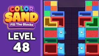 Color Sand: Fill The Blocks Level 48 Gameplay Solution