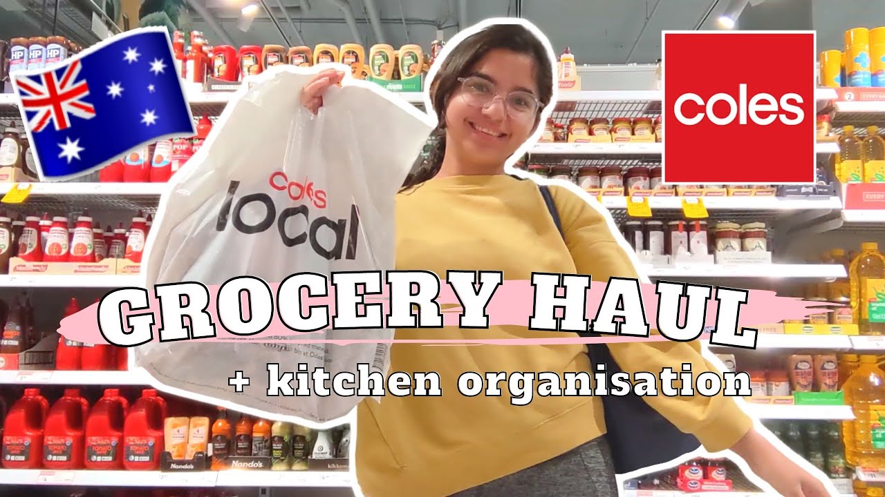 BUDGET GROCERY SHOPPING IN AUSTRALIA (UNI STUDENT LIVING) + KITCHEN ORGANISATION 🥑🍎🍞