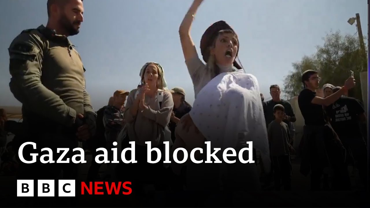 Israeli protesters block food convoys for starving civilians in Gaza  BBC News