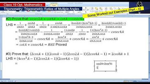 Trigonometry || Trigonometric Ratios of Compound Angles || Class 10 Opt. Math (Part-4)