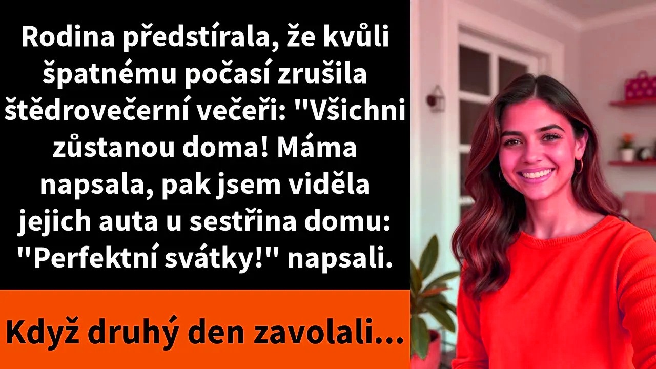 „Ahoj, zlato, doufám, že jsi měla klidné Vánoce. Chyběla jsi nám.“ Ta slova mě zasáhla jako nůž, protože jsem právě před chvílí zírala na Instagram a viděla celou svou rodinu, jak se směje u...