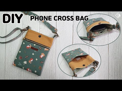 Video DIY PHONE PURSE BAG/ Mini Cross Bag/ 3-Pocket Pouch... - youtube