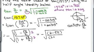 Compute using Trig Half Angle Identity 2D