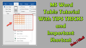 MS Word Table Tutorial With TIPS TRICKS and Important Shortcut | Table in MS Word Hindi / Urdu