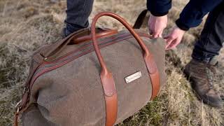 Weekender David L - Handgemachte Vintage Reisteasche, Reteo-Look, Leder, Oliv-Grün Drakensberg