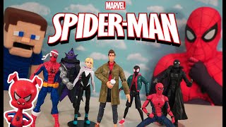 SPIDERMAN Into the Spiderverse Movie Figures  Marvel Legends SUPER HERO Complete Set Toys Unboxing