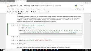Python - Lists, Tuples, Dictionary and Sets