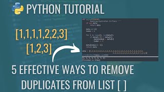 5 Efficient Methods to Remove Duplicates from a Python List | Tamil | iCoding