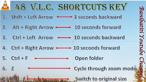 48 VLC Media Player Shortcut keys