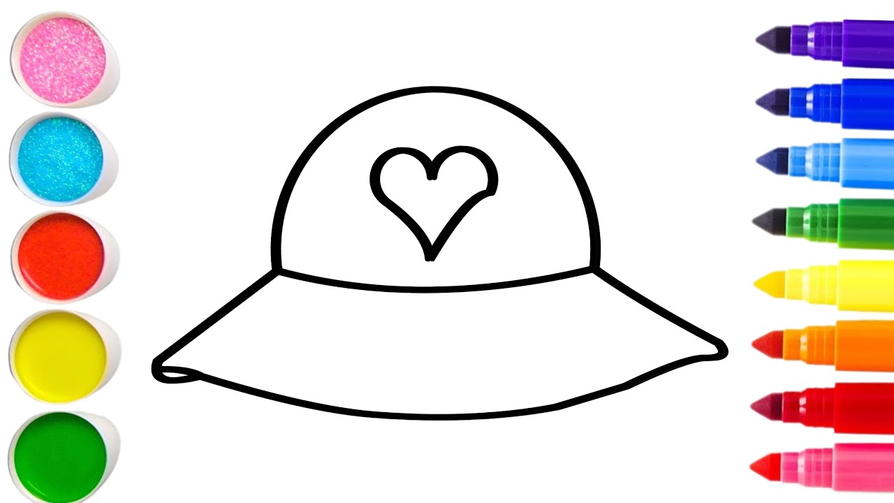 Draw and Colour Baby hand cap Drawing 🧢  | Easy Drawing For kids learn Toddler Art