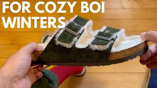 Wear Review Birkenstock Arizona Shearling Suede Mountain View Green -