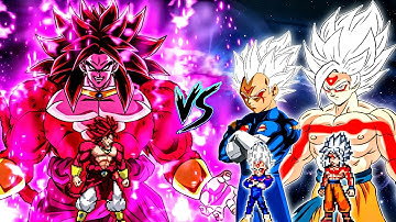 Limit Break Broly SSJ4 OP (New) VS Vegeta Omni God V2 OP & Goku Omni God V2 OP in Jump Force #Mugen