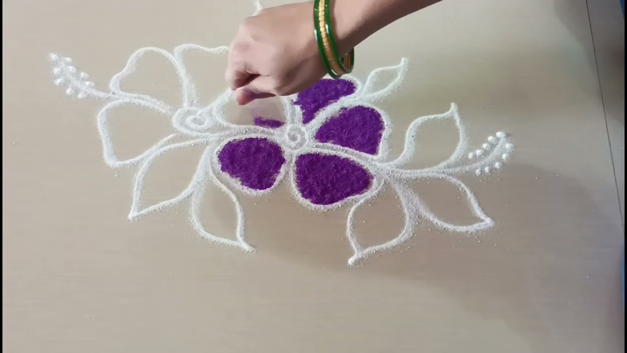 ज्यांना रांगोळी च येत नाही त्यांच्यासाठी खास सोपी रांगोळी डिझाईन// Daily use simple rangoli design 