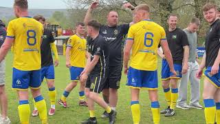 Cwmbran Celtic Fc Players Celebrate After Avoiding Relegation In The Last Game Of The Season