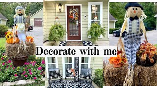 DECORATE WITH ME\/FALL PORCH + DIY LANDSCAPING IDEA (how to)