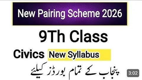 Civics 9th Class Pairing Scheme 2026 | Complete Paper Pattern & Marks Distribution