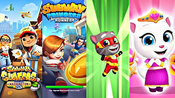 Subway Surfers vs Subway Princess vs Talking Tom Hero Dash vs Talking Tom Gold Run