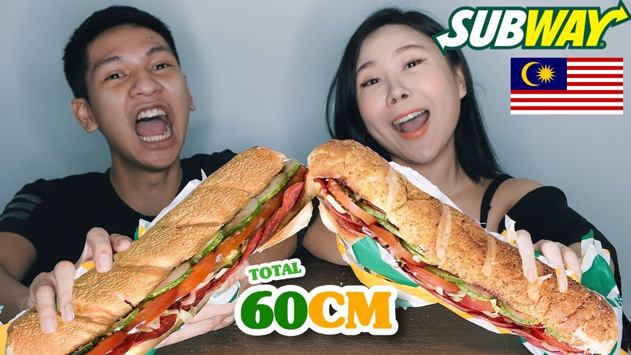 Kakak Korea cuba makanan Subway Malaysia besar gila!! 서브웨이 먹방 [한글]