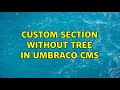 Custom Section without Tree in Umbraco CMS