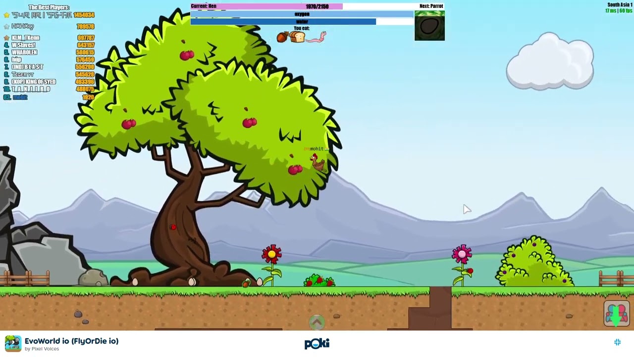 EVOWORLD.IO FLYORDIE.IO  MY FIRST GAMEPLAY