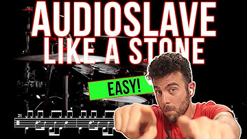 Audioslave - Like a Stone - drum cover (with scrolling drum score)