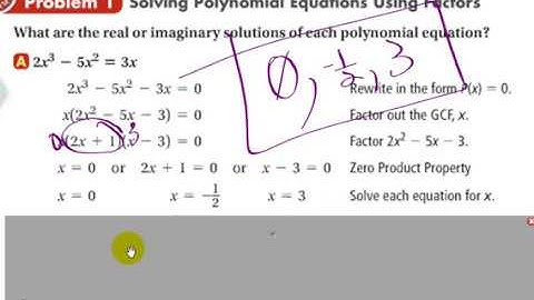 algebra 2, 5-3, solving polynomial equations
