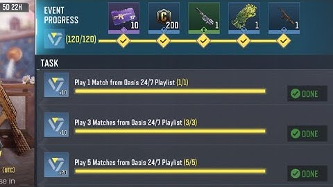 Call Of Duty Mobile Play 1 - 3 - 5 Matches from Oasis 24/7 Playlist Task Complete