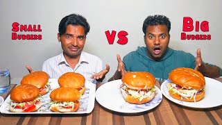 Small Burgers Vs Big Burger Eating Challenge | Indian Big Burger Eating Competition | Indian Street