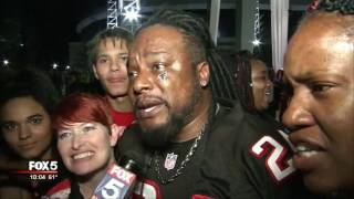 Falcons fans celebrate win over Seahawks
